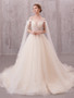 Shop 2021 Half Sleeve Scoop See Through Backless Appliques Wedding Dress Under 280
