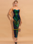 Shop 2021 Sparkle Sequin Ankle Length Green Sleeveless Sheath Column Prom Dress Under 85