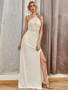 Shop 2021 Halter Ivory See Through Backless Prom Dress With Slit Under 75