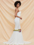 Shop 2021 White Strapless Spandex Mermaid Sweep Train Prom Dress Under 82