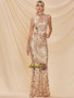 Shop 2021 Gold High Neck Mermaid Sequin Sparkle Prom Dress Under 89