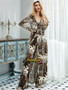 Shop 2021 Animal Print  Cut Out Long Sleeve Prom Jumpsuit Under 82