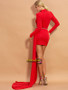 Shop 2021 Red High Neck Spandex A Line Prom Dress With Belt Under 89
