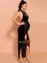 Shop 2021 Halter Velvet Black Slit Prom Dress With Belt Under 69