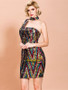 Shop 2021  High Neck Colorful Sheath Column Short Mini Prom Dress Under 78