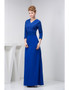 V-neck Beading Satin Mother of the Bride Dress