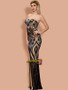 Gold 2021 Gold Strapless Split Thigh Geo Sequin Tube Bodycon Prom Dress Under 79