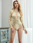 Shop 2021 Gold Zip Back Cut Out Sequin Bodysuit Prom Dress Under 45