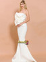Shop 2021 Exaggerated Ruffle Fishtail Hem Tube Spandex White Prom Dress Under 68