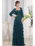 Dark Green Chiffon Mother of the Bride Dress With Sequins