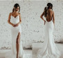Shop Sexy Spaghetti Straps Chiffon Pleats Sheath Column Wedding Dress With Slit Under 228