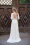 Square Neck Chiffon A Line Cap Sleeve Beach Wedding Dress