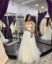 Shop 2021 Long Sleeve Two Piece Pearls A Line Tulle Wedding Dress Under 248