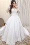 Shop 2021  Long Sleeve Scoop See Through Appliques A Line Tulle Wedding Dress Under 289