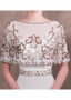  Spaghetti Straps White Mermaid Evening Dress With Beadings & Detachable Jacket