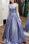 Shop 2021 One Shoulder Sequin A Line Purple Bling Bling Prom Dress Under 139