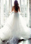 Tulle Long Sleeve Ball Gown Wedding Dress With Lace Appliques