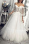 Shop 2021 White Long Sleeve Appliques Off The Shoulder Tulle Prom Dress Under 165