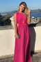 Shop 2021 One Shoulder Tulle Sparkle Pleats Fuchsia A Line Prom Dress Under 125