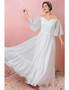 Shop 2021 Polka Dot Chiffon V Neck Half Sleeve A Line Plus Size Wedding Dress Under 139