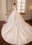 Long Sleeve Off-the-shoulder Beading A-line Wedding Dress 