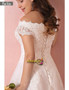 Plus Size  Off The Shoulder Appliques Lace Long Train Curvy Bride Wedding Dress