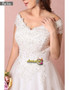 Plus Size  Off The Shoulder Appliques Lace Long Train Curvy Bride Wedding Dress