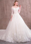 Long Sleeve Tulle Off-the-shoulder Lace Appliques Wedding Dress 