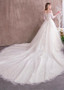 Long Sleeve Tulle Off-the-shoulder Lace Appliques Wedding Dress 