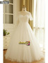 Plus Size Beach Illusion Sleeves Long Tulle Style Wedding Dress