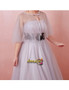 Light Purple Long Tulle Cape Plus Size Prom Dress