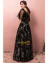 Shop 2021 Long Black Star Pattern Puffy Sleeves V Neck Plus Size Prom Dress Under 169
