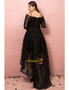 Buy 2021 Black Lace Short Sleeves High Low Plus Size Prom Party Dress Under 129