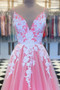 Shop 2021 Annakoo Spaghetti Straps Pink Tulle Appliques Zipper A Line Prom Dress Under 148