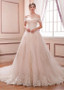 Long Tulle Off-the-shoulder Beaded A-line Wedding Dress