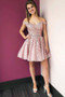 Buy 2021 ANNAKOO Off The Shoulder Pink Appliques Beading Belt Short Homecoming Dress Under 145