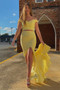 Shop Annakoo 2021 Yellow Off The Shoulder Lace Daffodil Two Piece Sheath Column Prom Dress Under 149