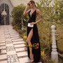 Sexy Black Backless Satin Pleats Cross Criss Prom Dress With Slit