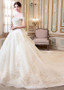Beaded Lace Appliques Off-the-shoulder  Ball Gown Wedding Dress
