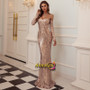 Buy Cheap 2021 Off The Shoulder Long Sleeve Sequin Trumpet Mermaid Prom Dress Under 88