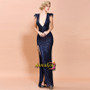 Shop 2021 ANNAKOO Royal Blue Sequin Sheath Column V Neck Feather Prom Dress Under 75