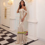 Shop ANNAKOO 2021  Off The Shoulder Satin Nude Trumpet Mermaid Prom Dress With Slit Under 75