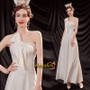 Buy Cheap Strapless Lace Up Satin Pearls A Line Ankle Length Wedding Dress Under 128