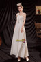 Buy Cheap Strapless Lace Up Satin Pearls A Line Ankle Length Wedding Dress Under 128