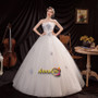 Shop ANNAKOO 2021  Strapless Ball Gown Tulle Embroidery Bowknot Tulle Wedding Dress Under 145