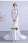 Shop 2021 Annakoo See Through Trumpet Mermaid Lace Satin Wedding Dress Under 128
