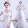 Shop 2021 V Neck High Low A Line Flower Lace Tulle Wedding Dress Under 129