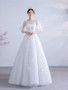 Shop 2021  Short Sleeve Tulle Lace Up A Line Appliques Wedding Dress Under 128