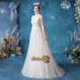 Shop 2021 ANNAKOO Scoop A Line Sheer Back Applique Tulle Wedding Dress Under 135