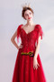 Shop Annakoo 2021 Straps Tulle Red Appliques A Line Lace Up Prom Dress Under 129